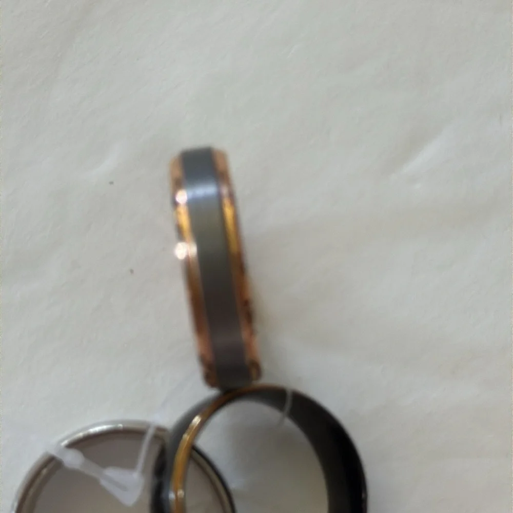 West Coast Jewelry Men’s 3 ring : 2 stainless steel & 1 tungsten carbide 11 New